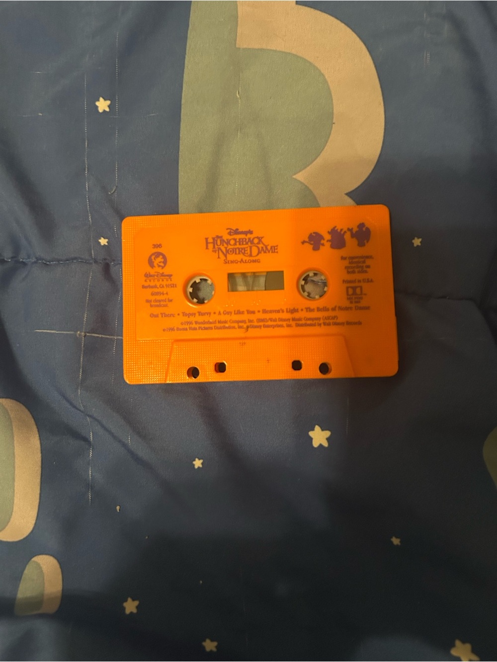 Disneys  Hunchback Of Notre Dame Sing Along Cassette 1996 no case.